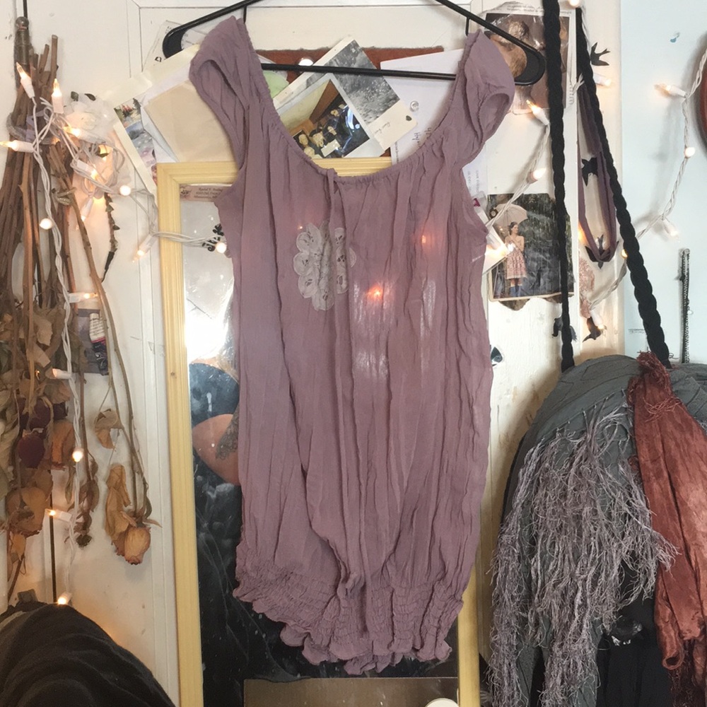Boho sheer lavender top